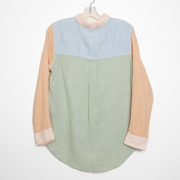 Rails Ellis Shirt Gauze Cotton Lightweight Button Up Top Color Block - Picture 4 of 12